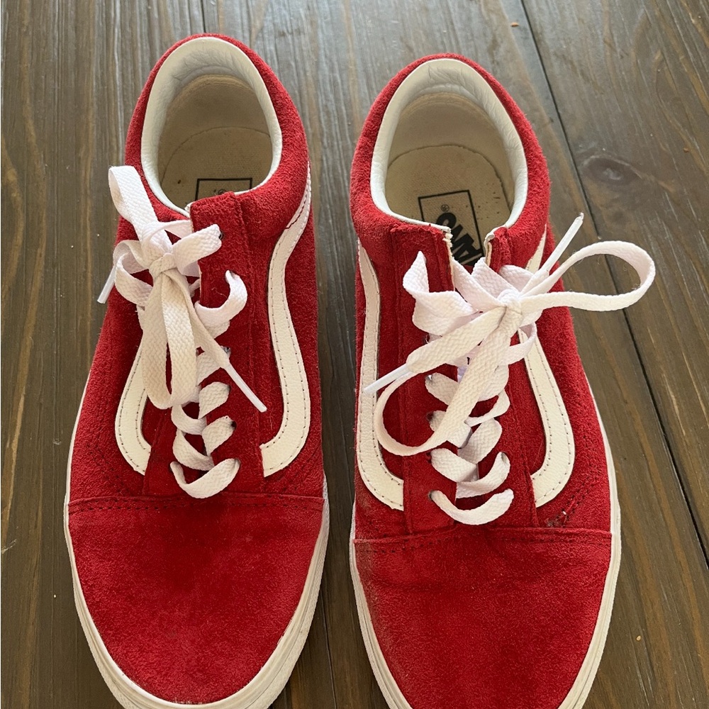 Vans Red and White Sneakers